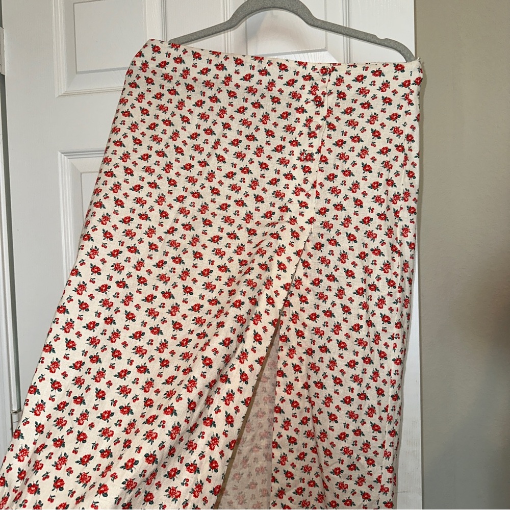 Zara Linen-Viscose Buttoned Side-Slit Skirt BLOGGER'S FAVE! - Picture 2 of 10